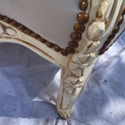 Casa Padrino Baroque Living Room Armchair Gray / Antique White - Magnificent Baroque Furniture