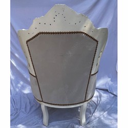 Casa Padrino Baroque Living Room Armchair Gray / Antique White - Magnificent Baroque Furniture