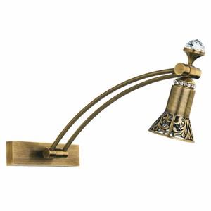 Casa Padrino lámpara de pared LED / lámpara de lectura de cristal barroco de lujo latón con pátina A. 35 cm