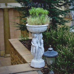 Casa Padrino Art Nouveau Garden Decoration Flower Pot Women White Ø 42 x H. 84 cm