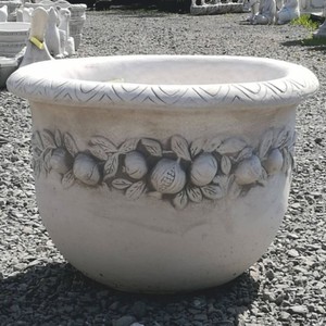 Casa Padrino Maceta Decorativo de Jardín Art Nouveau Gris Ø 69 x A. 48 cm - Decoración de Patio