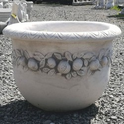 Casa Padrino Art Nouveau Garden Decoration Flower Pot Gray Ø 69 x H. 48 cm - Patio Decoration