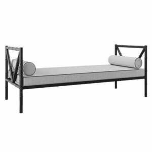Casa Padrino sofá de lujo de hierro forjado negro / gris 200 cm - Sofá para hotel y jardín