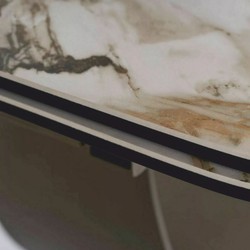 Casa Padrino table à manger de luxe blanc / ambre / laiton 160-240 cm - Extensible