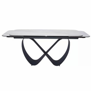 Casa Padrino Luxus Esstisch Matt Weiß / Matt Schwarz 160-240 cm - Ausziehbar