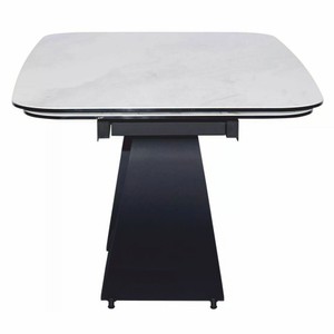 Casa Padrino Luxus Esstisch Matt Weiß / Matt Schwarz 160-240 cm - Ausziehbar