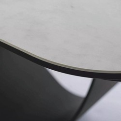 Casa Padrino Mesa de Comedor de Lujo Blanco Mate / Negro Mate 160-240 cm - Extensible