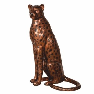 Casa Padrino sculpture décorative de luxe léopard bronze / noir H. 105 cm - Grande figurine en bronze