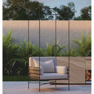 Casa Padrino sillón de lujo de hierro forjado marrón / gris A. 200 cm - Sillón para hotel y jardín