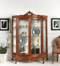 Casa Padrino vitrine baroque de luxe marron H. 190 cm - Meubles baroques - Fabriqué en Italie
