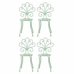 Casa Padrino Art Nouveau garden chair set of 4 mint green H. 91 cm - Garden furniture Casa Padrino Art Nouveau garden chair set of 4 mint green H. 91 cm - Garden furniture