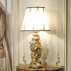 Casa Padrino lampe de table baroque de luxe or / argent / blanc H. 85 cm - Fabriquée en Italie