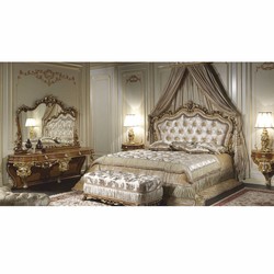Casa Padrino lampe de table baroque de luxe or / argent / blanc H. 85 cm - Fabriquée en Italie