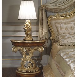 Casa Padrino lampe de table baroque de luxe or / argent / blanc H. 85 cm - Fabriquée en Italie