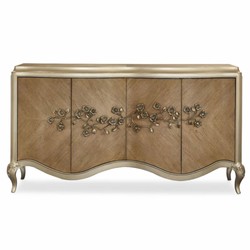 Casa Padrino Aparador Barroco de Lujo Marrón / Oro Champán 183 cm - Muebles Barrocos