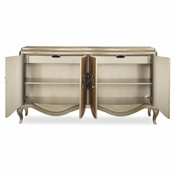 Casa Padrino Aparador Barroco de Lujo Marrón / Oro Champán 183 cm - Muebles Barrocos