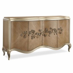 Casa Padrino Aparador Barroco de Lujo Marrón / Oro Champán 183 cm - Muebles Barrocos