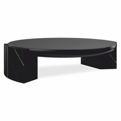 Runder Luxus Marmor Couchtisch Schwarz