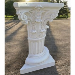 Casa Padrino Columna Barroco Blanco A. 78 cm - Magnífica Decoración para Jardín y Patio