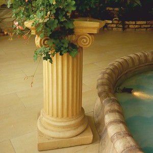 Casa Padrino Colonne Baroque Jaune H. 81 cm - Magnifique Décoration de Jardin et Terrasse