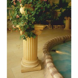 Casa Padrino Colonne Baroque Jaune H. 81 cm - Magnifique Décoration de Jardin et Terrasse