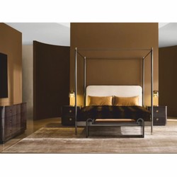 Casa Padrino Banco de Metal de Lujo Marrón / Bronce 142 cm - Muebles de Hotel de Lujo