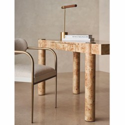 Casa Padrino Luxury Desk with Drawer Bird's Eye Maple 155 cm - Office Furniture