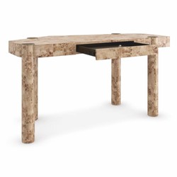 Casa Padrino Luxury Desk with Drawer Bird's Eye Maple 155 cm - Office Furniture