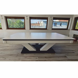 Casa Padrino Luxus Pool Billardtisch / Esstisch 8ft Weiß / Schwarz / Grün