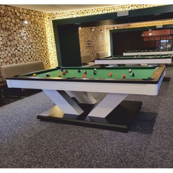 Casa Padrino luxury pool billiard table / dining table 8ft white / black / green