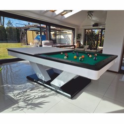 Casa Padrino luxury pool billiard table / dining table 8ft white / black / green