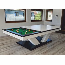 Casa Padrino luxury pool billiard table / dining table 8ft white / black / green