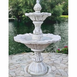 Barock Gartenbrunnen Springbrunnen Grau