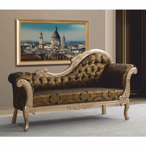 Casa Padrino Luxus Barock Sofa Rechte Seite Gold / Schwarz / Silber 210 cm - Barock Möbel