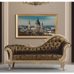 Prunkvolles Luxus Barock Wohnzimmer Sofa Gold Schwarz Silber