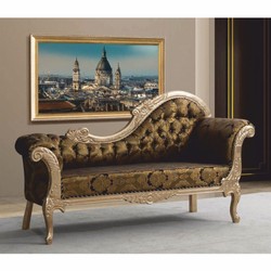 Prunkvolles Luxus Barock Wohnzimmer Sofa Gold Schwarz Silber