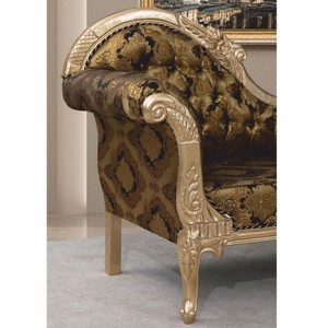 Casa Padrino Luxus Barock Sofa Linke Seite Gold / Schwarz / Silber 210 cm - Barock Möbel