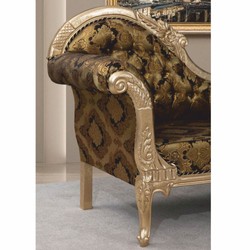 Casa Padrino Luxury Baroque Sofa Left Side Gold / Black / Silver 210 cm - Baroque Furniture Casa Padrino Luxury Baroque Sofa Left Side Gold / Black / Silver 210 cm - Baroque Furniture
