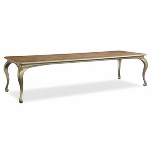 Casa Padrino mesa de comedor barroco de lujo marrón / oro-champán 213-300 cm - Muebles barrocos