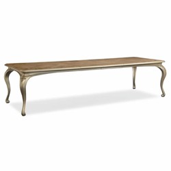 Casa Padrino tavolo da pranzo barocco di lusso marrone / oro-champagne 213-300 cm - Mobili barocchi