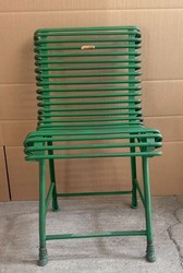 Casa Padrino Art Nouveau Garden Chair in Wrought Iron Antique Green, 47 x 44 x H. 82 cm