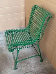 Casa Padrino Art Nouveau Garden Chair in Wrought Iron Antique Green, 47 x 44 x H. 82 cm