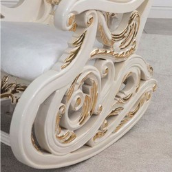 Prunkvoller Luxus Barock Schaukelsessel Weiß Creme Gold