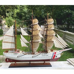 Casa Padrino Veliero Decorativo Guardia Costiera Stati Uniti Bianco / Marrone 97 cm - Modellino di Nave