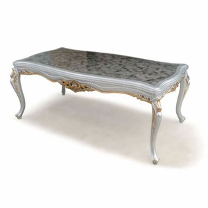 Casa Padrino mesa de comedor barroco de lujo gris / plata / oro 208 cm - Muebles barrocos