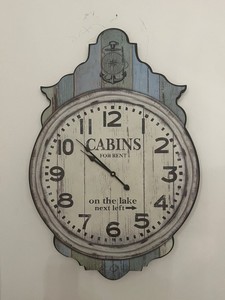 Casa Padrino Retro Design Wall Clock, Antique Grey, H. 76 cm x W. 55 cm, Decorative Wood Clock