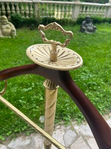 Casa Padrino Luxus Barock Dressboy aus Messing und Holz in Dunkelbraun, H. 133 cm - Eleganter Herrendiener für repräsentative Räume