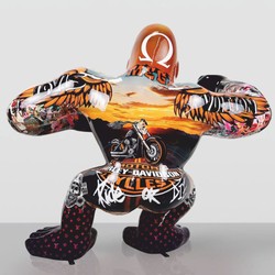 XXL Deko Skulptur Figur Gorilla Affe Bunt