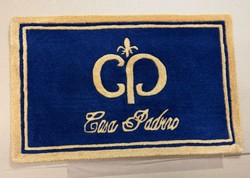 Casa Padrino Zerbino di Design Elegante in Blu e Oro 80 x 50 cm