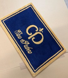 Casa Padrino Zerbino di Design Elegante in Blu e Oro 80 x 50 cm